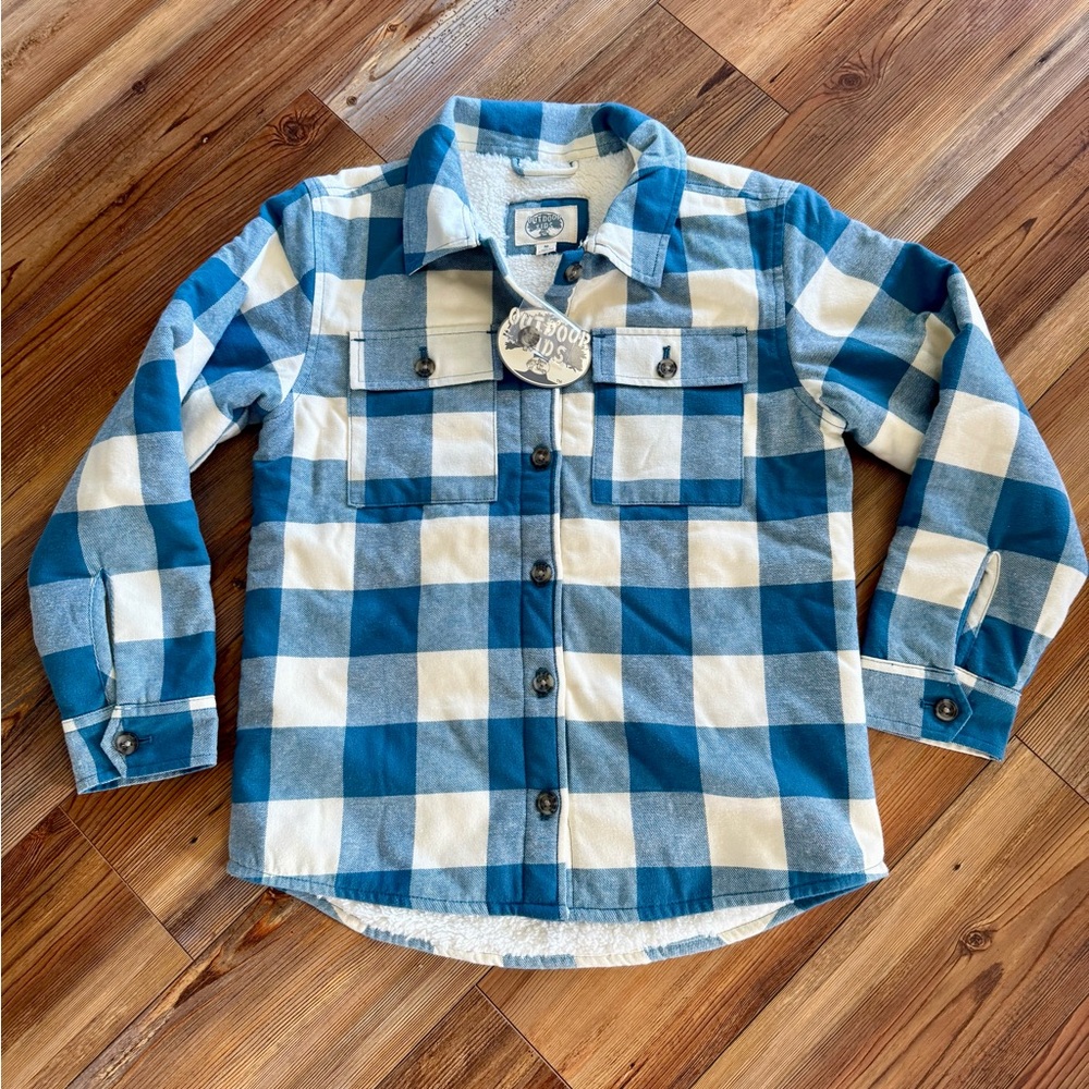 Bass Pro Shops Sherpa-Lined Flannel Shirt Jacket - Medium